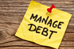 post it that says manage debt