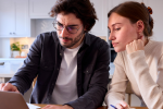 Couple going over bills