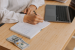 Woman going over finances