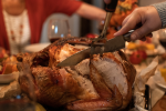 Cutting the Thanksgiving turkey